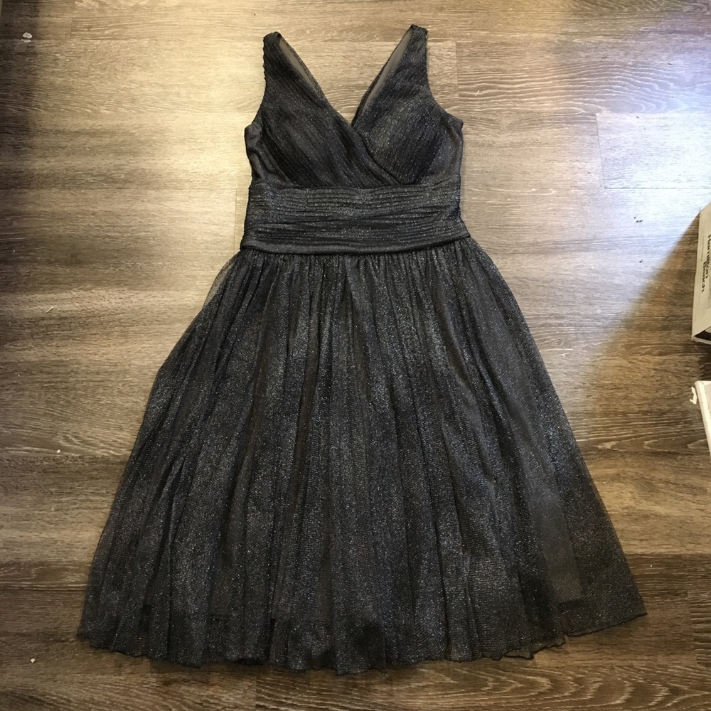 Black shimmer cocktail dress